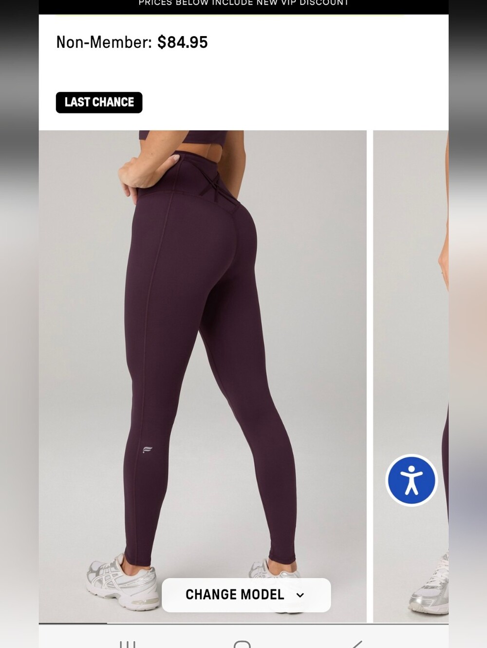 Fabletics Girls' Plum Purple Active Leggings